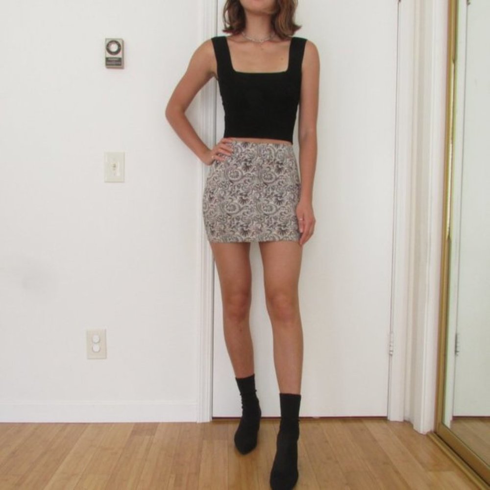 Free People Mini Bodycon Paisley Skirt